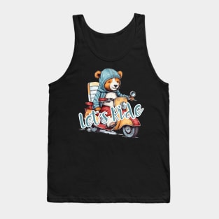 A cute teddy bear riding scooter bike Tank Top